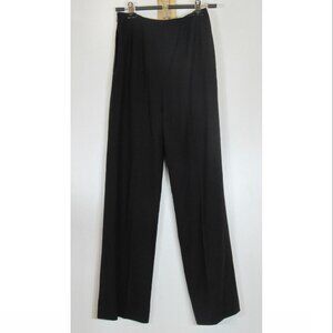 OSCAR DE LA RENTA Stretch Wool-Blend Straight-Leg Pants, Black, 2 US, 34 FR